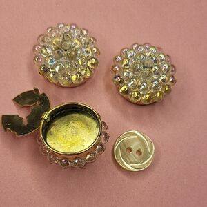 Elegant Gold and Iridescent Button Holder